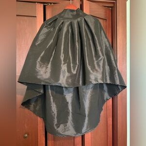 iris Black Satin High-Low Layered Skirt